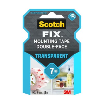 Двойнолепяща монтажна лента 3М FIX TRANSPARENT 7кг - 1.5 метра
