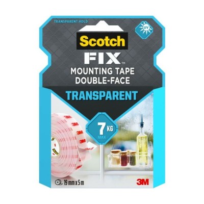 Двойнолепяща монтажна лента 3М FIX TRANSPARENT 7кг - 5 метра
